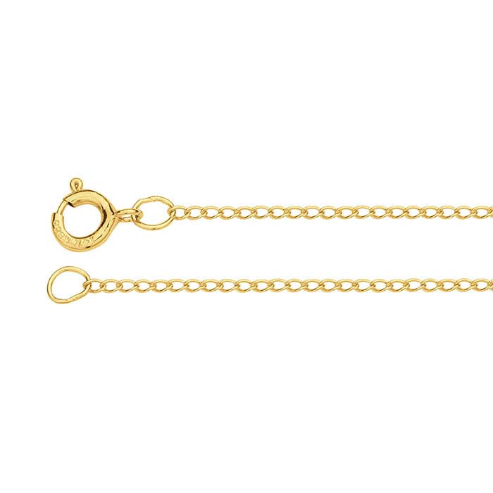 14K Yellow Gold 0.8mm Lightweight Curb Chain