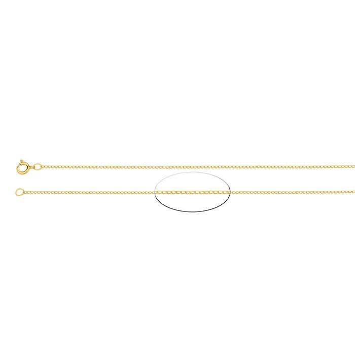 14K Yellow Gold 0.8mm Lightweight Curb Chain
