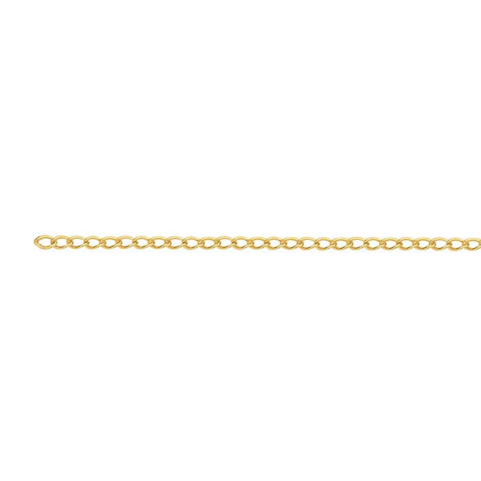 14K Yellow Gold 0.8mm Lightweight Curb Chain, By the Inch