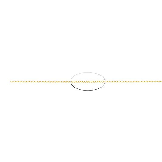 14K Yellow Gold 0.8mm Lightweight Curb Chain, By the Inch