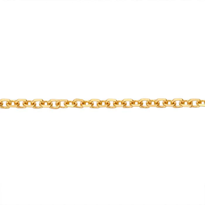 Catena a cavo ovale smussata 1,5 mm in oro giallo 14K