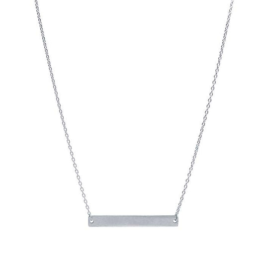 14K White Gold Rectangle Bar Festoon Necklace
