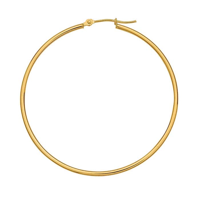 14K Yellow Gold 1.5mm Hoop Earring