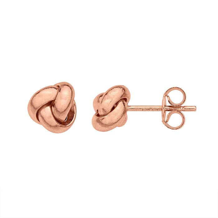 14K Rose Gold Knot Earrings
