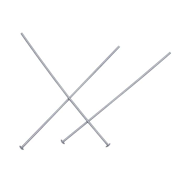 Pino de Cabeça Domed em Ouro Branco 14K 38,1mm 1,5mm, 0,51mm, Meio Duro