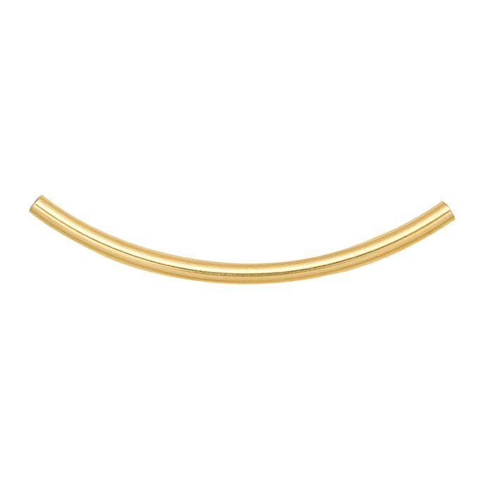 14/20 Yellow Gold-Filled 35 x 2mm Curved Tube Bead