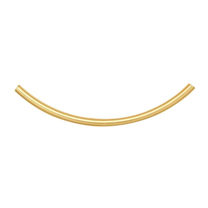 14/20 Yellow Gold-Filled 40 x 2mm Curved Tube Bead