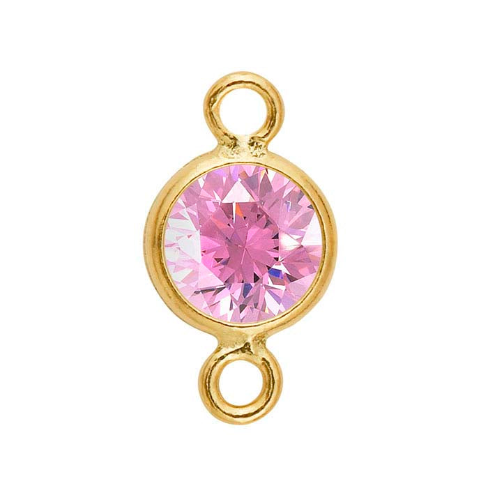 14K Yellow Gold 4mm Round Link Component Mounting