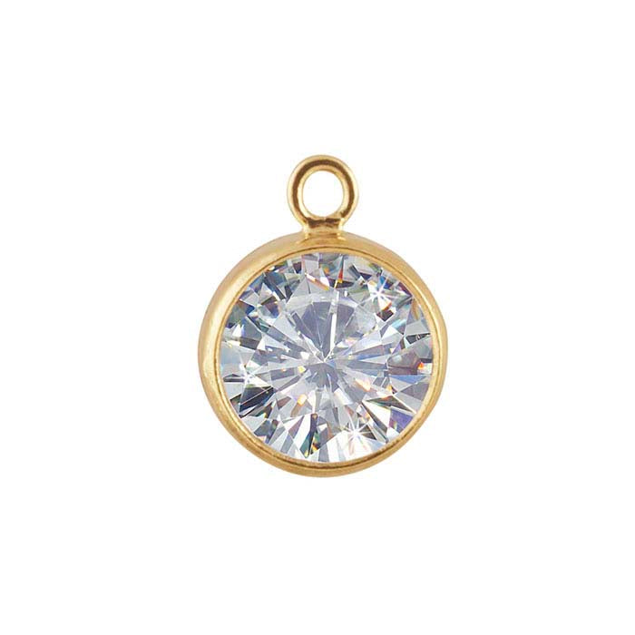 14K पीला सोना 6mm खुला गोल घटक माउंटिंग