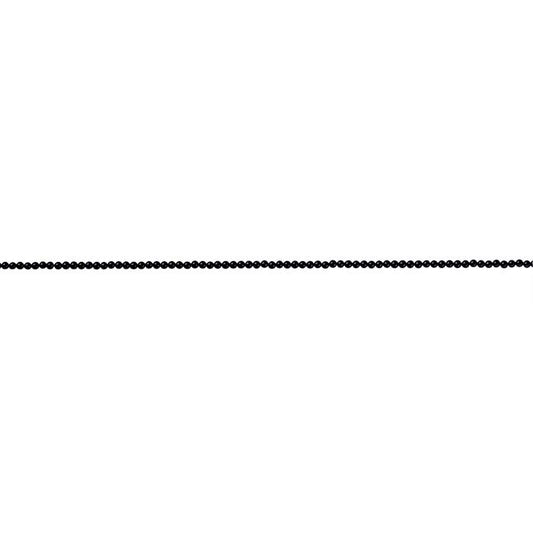 Black Onyx 2mm Round Bead Strand