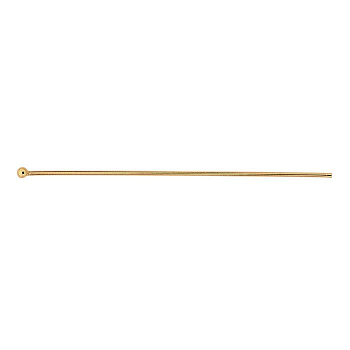 14/20 Yellow Gold-Filled 38.1mm 1.5mm Ball Head Pin, 0.64mm, 1/2-Hard