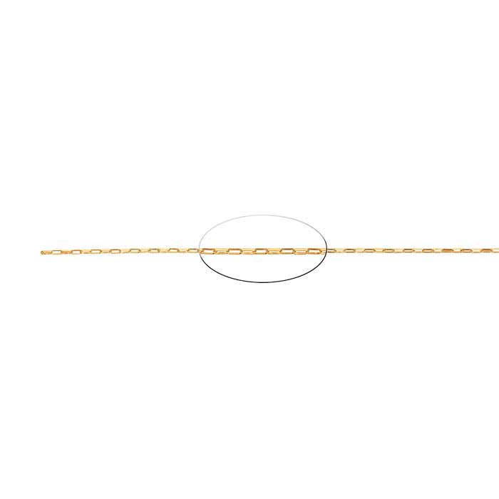 14/20 Guld Fyllt 1,3 mm Draget Oval Rolo-kedja, Per Fot