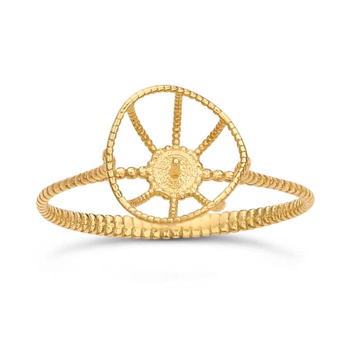 14K Yellow Gold Filigree Pearl Ring Mounting