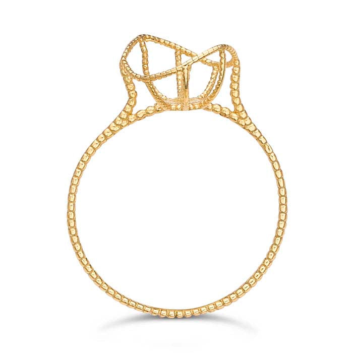 14K Yellow Gold Filigree Pearl Ring Mounting