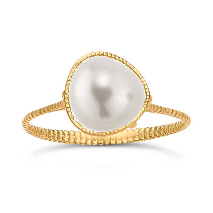 14K Yellow Gold Filigree Pearl Ring Mounting