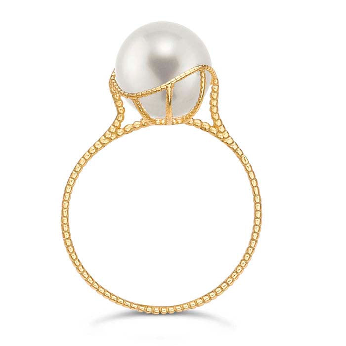 14K Yellow Gold Filigree Pearl Ring Mounting
