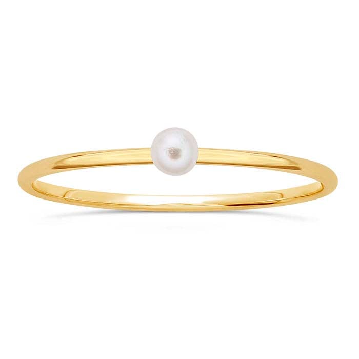 14/20 Yellow Gold-Filled Simulated Pearl-Set Ring