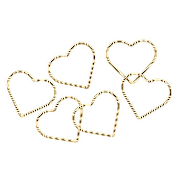 14/20 Yellow Gold-Filled Open Heart Component