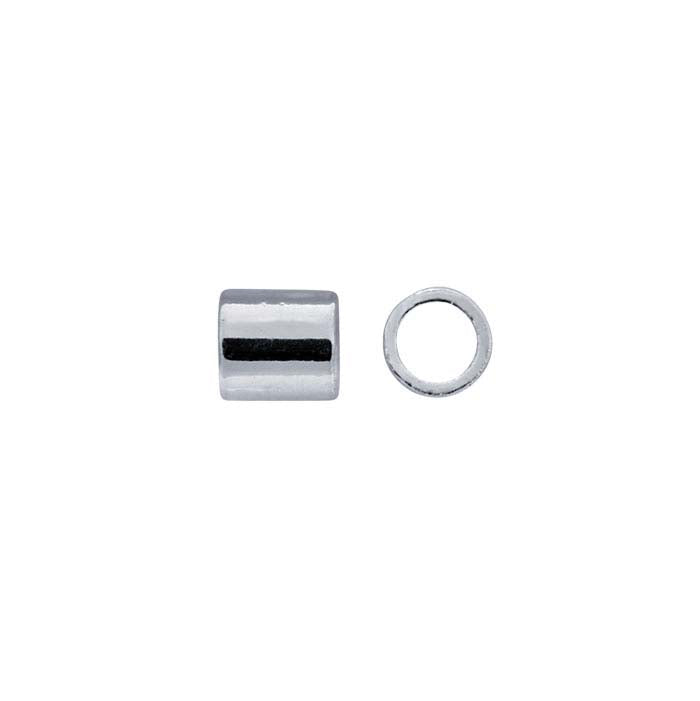 Beadalon® Brass Silver-Plated Tube Crimp Bead, 0.03 kg.