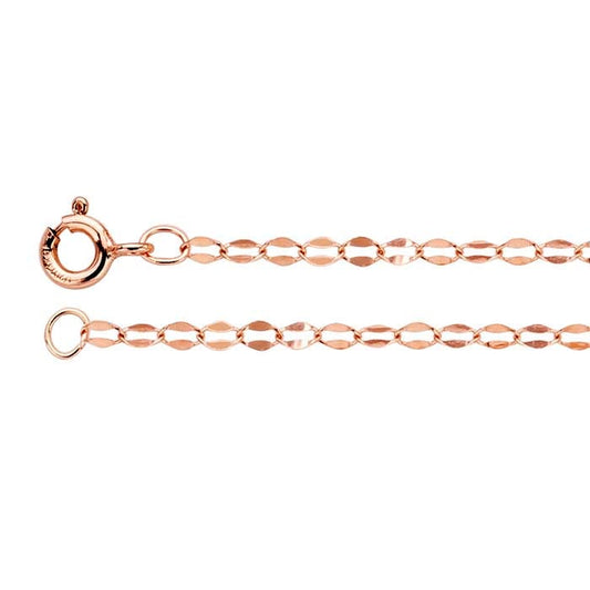 Catena a cavo ovale dapped 2,6 mm placcata in oro rosa 14/20
