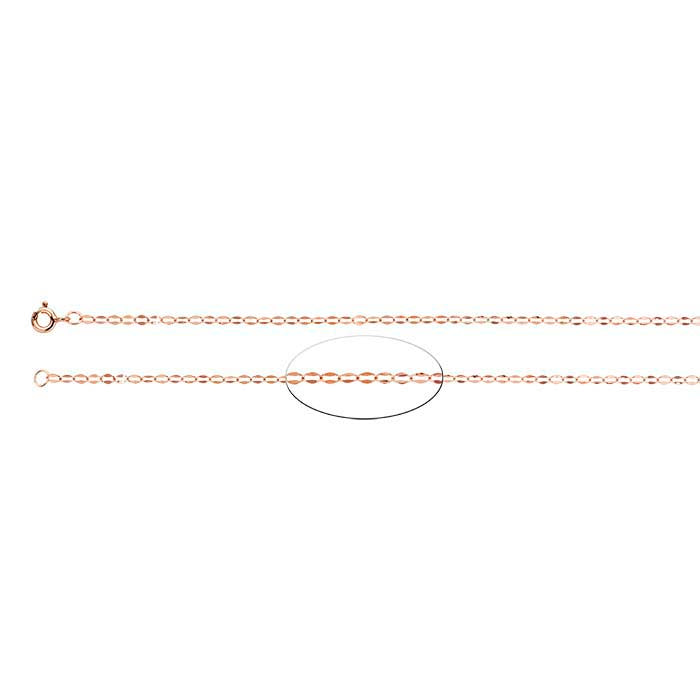 Corrente de cabo oval abaulada 14/20 folheada a ouro rosa 2,6 mm