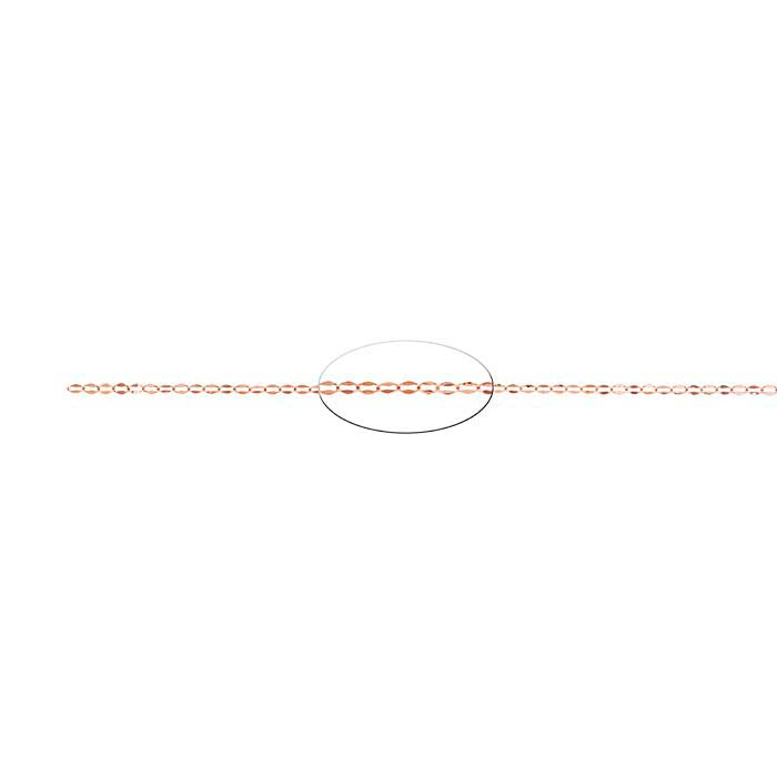 14/20 Rose Gold-Fillled 2.6mm Dapped Oval Cable Chain, By the Foot