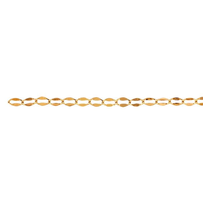 14/20 Yellow Gold-Filled 2.6mm Dapped Oval Cable Chain
