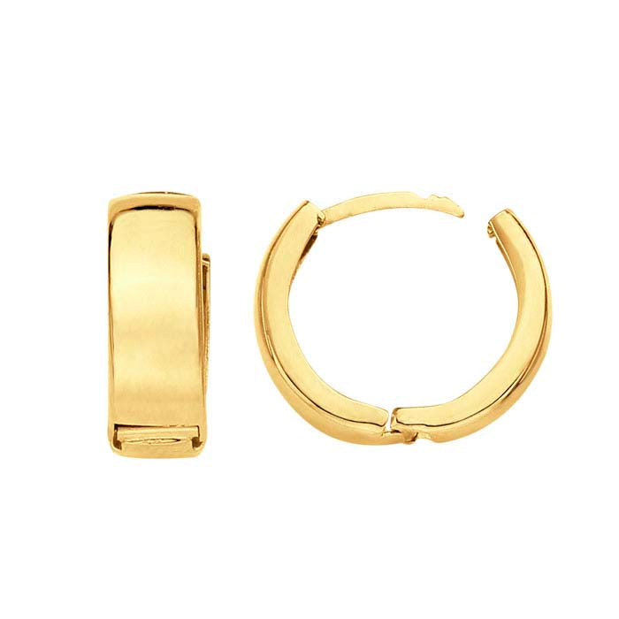 14K Yellow Gold Hinged Hoop Earrings