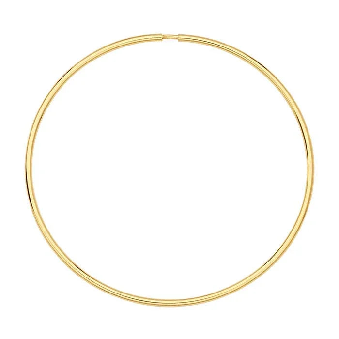 14K Yellow Gold 1.2mm Endless Hoop Earring
