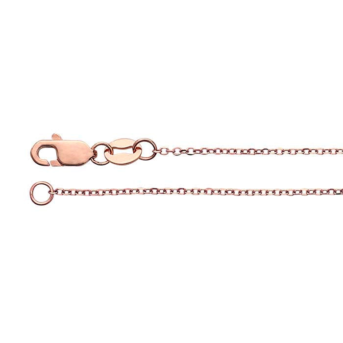 14K Roségull 0,9 mm Fasettslipt Oval Kabelkjede