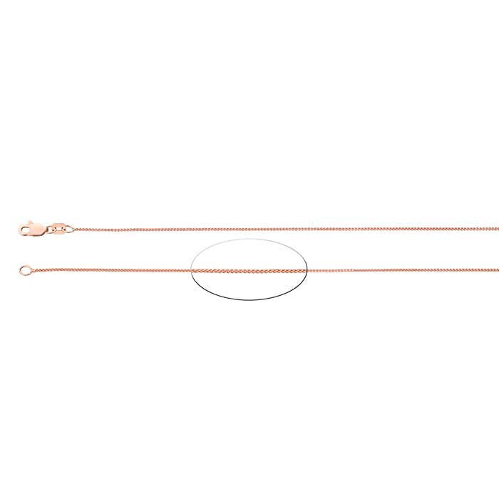 14K Rose Gold 0.8mm Round Wheat Chain