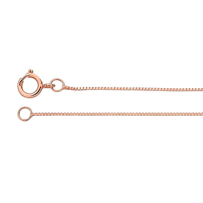 14K Rose Gold 0.5mm Venetian Box Chain