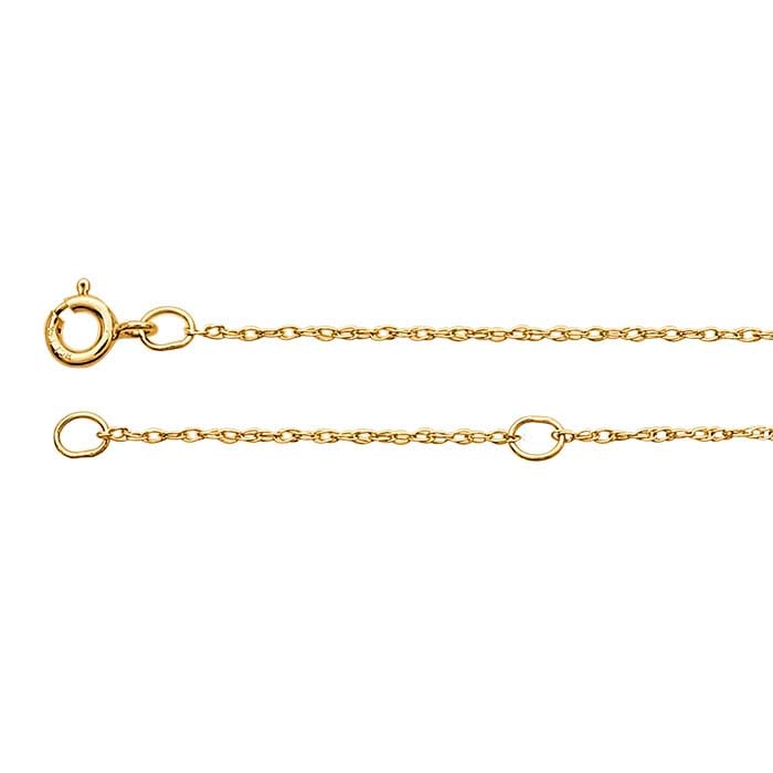 14K Yellow Gold 0.7mm Double Rope Chain, Adjustable
