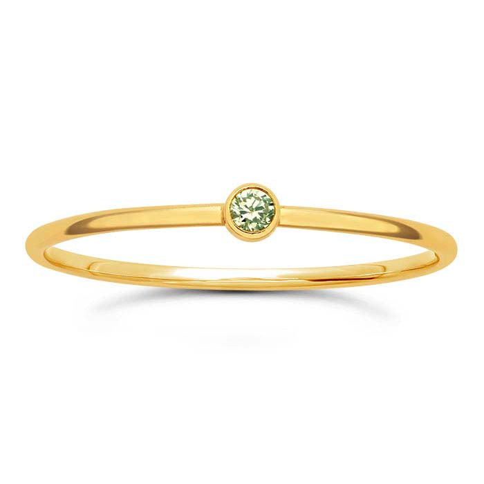 14/20 Yellow Gold-Filled Lime-Green CZ-Set Ring