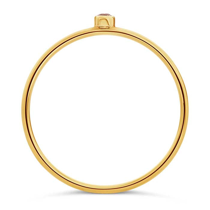 14/20 Yellow Gold-Filled Champagne CZ-Set Ring