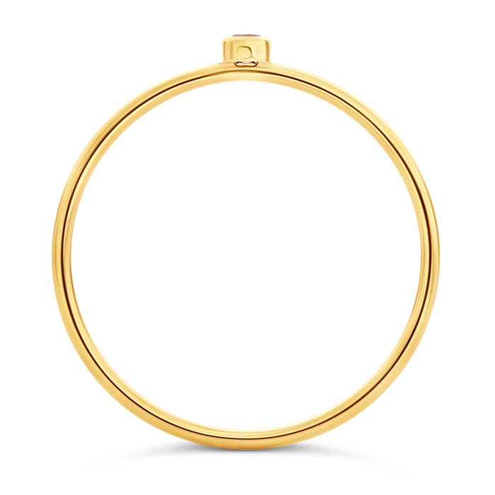 14/20 Yellow Gold-Filled Light-Purple CZ-Set Ring