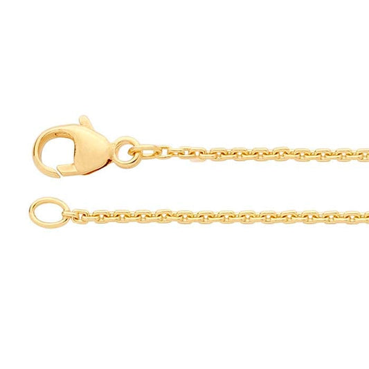 14K Yellow Gold 1.2mm Rectangle Cable Chain