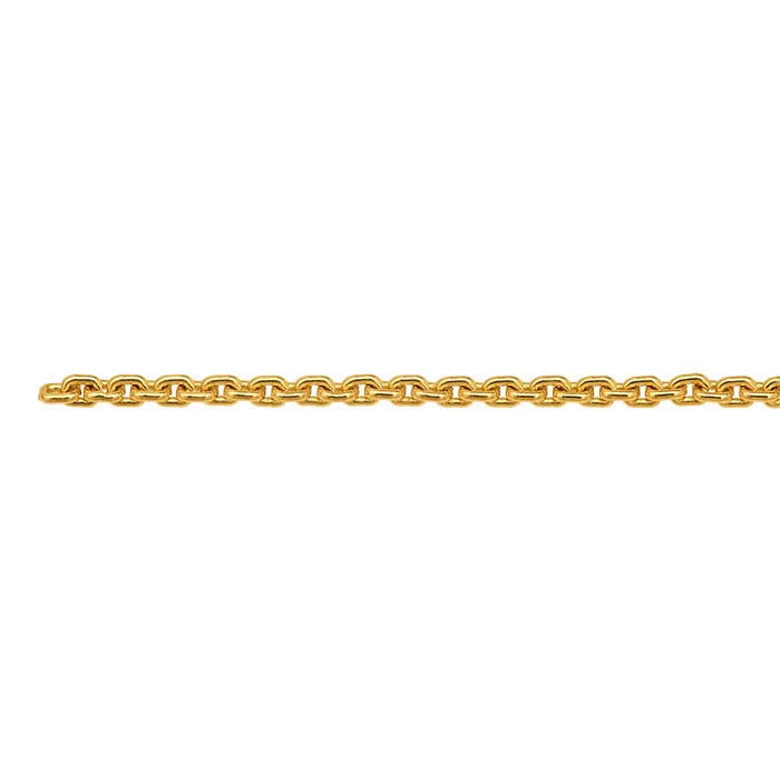 14K Yellow Gold 1.2mm Rectangle Cable Chain, By the Foot