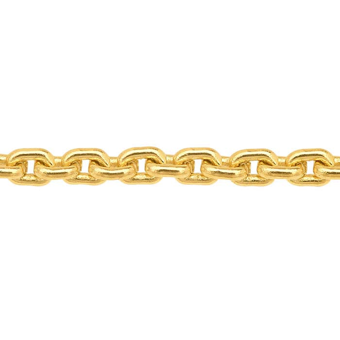14K Yellow Gold 1.2mm Rectangle Cable Chain, By the Foot