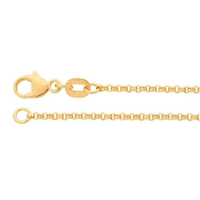 14K gult gull 1,5 mm rund rolo-kjede