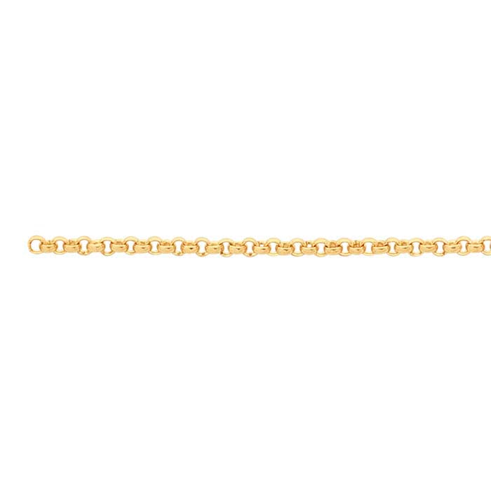 14K Yellow Gold 1.5mm Round Rolo Chain, By the Inch