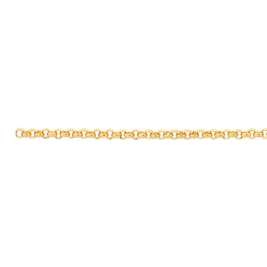 14K Yellow Gold 1.5mm Round Rolo Chain, By the Inch