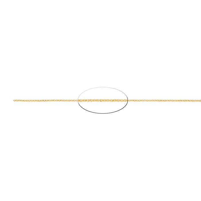 14K Yellow Gold 1.5mm Round Rolo Chain, By the Inch