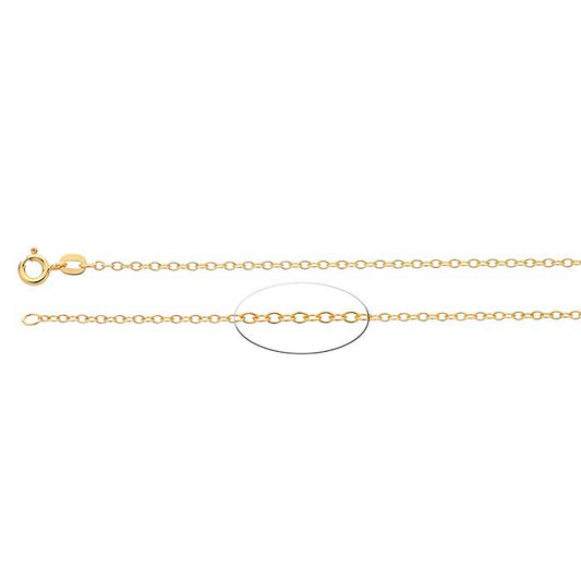 Catena a cavo ovale 1,7 mm in oro giallo 14K