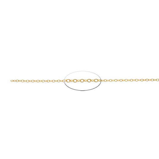 Catena a cavo ovale da 1,7 mm in oro giallo 14K, al pollice