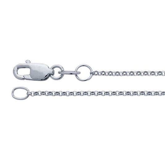 14K White Gold 1.1mm Round Rolo Chain