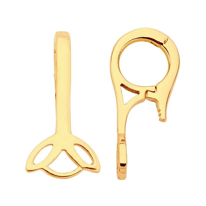Rehausseur de Collier à Charnière Floral en Or Jaune 14K