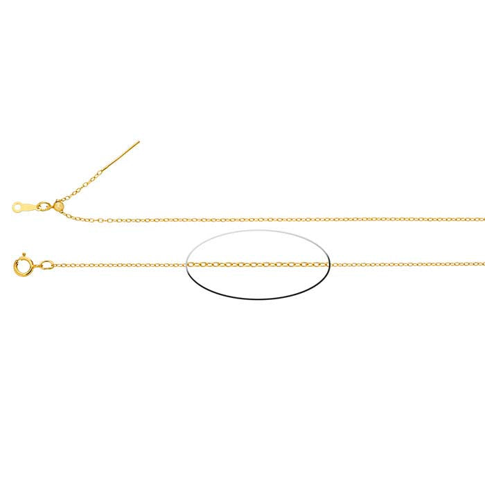 14/20 Yellow Gold-Filled 1.1mm Add-A-Bead Cable Chain Necklace, Adjustable
