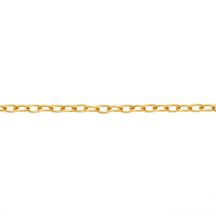 14/20 Yellow Gold-Filled 1.1mm Add-A-Bead Cable Chain Necklace, Adjustable