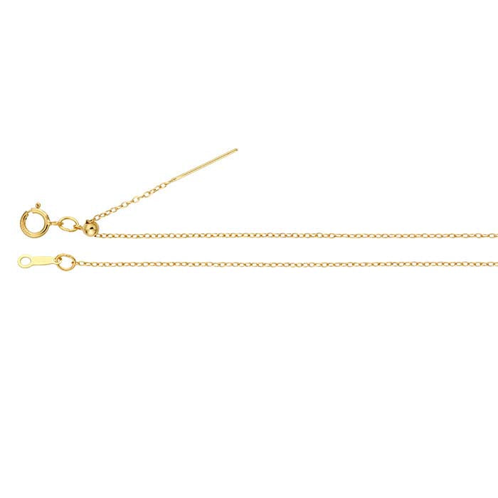 Colar de corrente de cabo Add-A-Bead ajustável em ouro amarelo preenchido 14/20, 1,1 mm